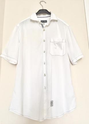 armani messenger jeans оригинал белоснежная рубаха с чёрными строчками