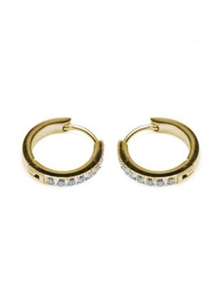 Сережки steel story з медичної сталі 316l з кристалами цирконію (сс-1031)