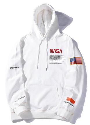 Білий худі nasa x heron preston (кофта)