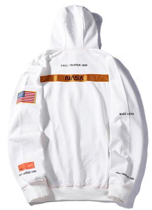 Белый худи nasa x heron preston (кофта)2 фото