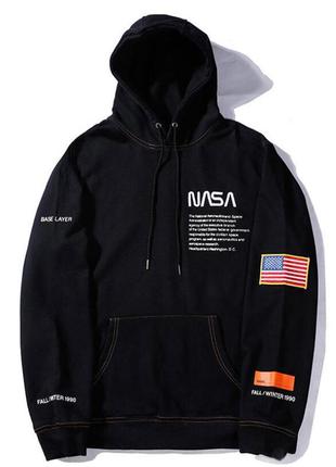 Чорний худі nasa x heron preston (кофта)