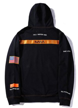 Чёрный худи nasa x heron preston (кофта)2 фото