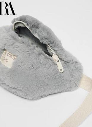 Трендова хутряна бананка zara🤍✨🤍