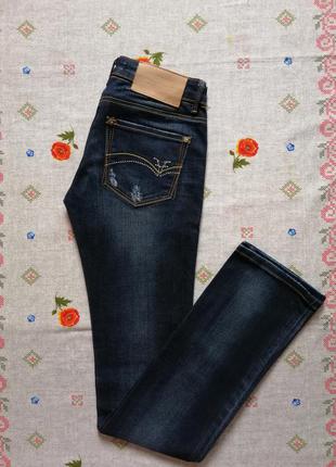 Джинси. прямі джинси fracomina. джинси темно-сині. italy. сині джинси.штани3 фото