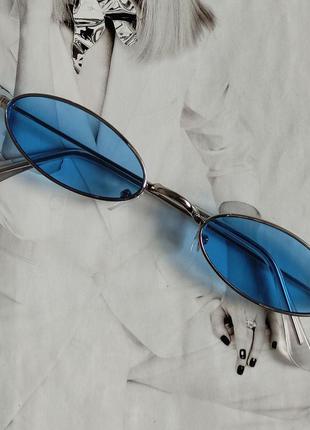 Солнцезащитные очки маленький овал голубой