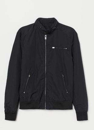 Чоловіча куртка-бомбер чорного кольору h&m
