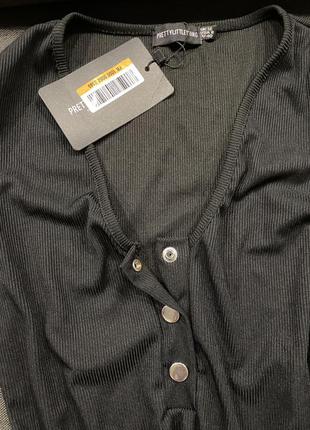 Боди с глубоким декольте рубчик кнопки plt