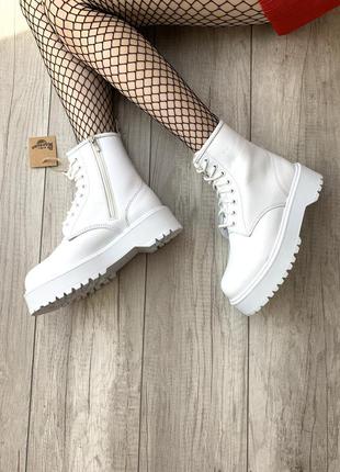 Dr.martens jadon white жіночі масивні зимові утеплені черевики мартінс жіночі білі зимні трендові черевики ботінки мартінси