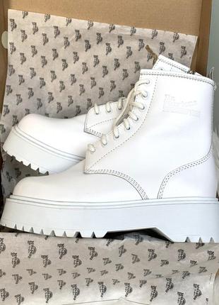 Dr.martens jadon white женские массивные зимние утеплённые ботинки мартинс жіночі білі зимні трендові черевики ботінки мартінси6 фото