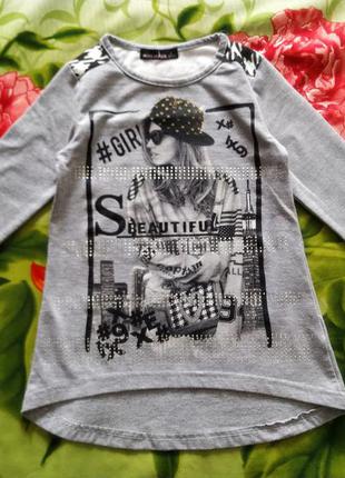 Стильна кофточка,лонгслив для дівчинки 3-4 роки