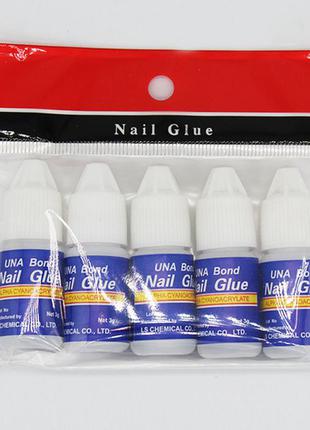 5шт. клей для накладных ногтей 3г (5шт. в пачке), клей для страз и декора в маникюре