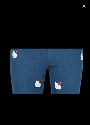 Нові джинси від calzedonia hello kitty скіні стрейч skinny з нашивками2 фото