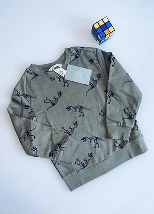 H&m реглан с динозавриками на 4-6; 6-8 лет