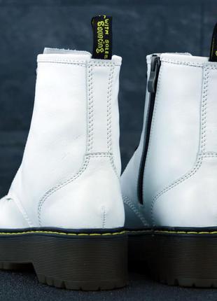 Dr.martens jadon white женские демисезонные белые ботинки мартинс жіночі білі черевики ботінки мартінси3 фото