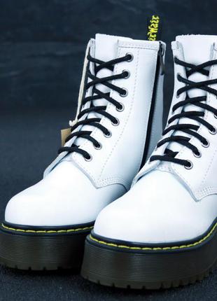 Dr.martens jadon white женские демисезонные белые ботинки мартинс жіночі білі черевики ботінки мартінси1 фото