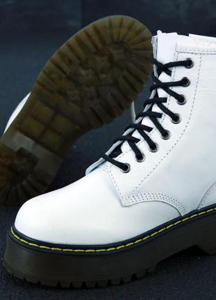 Dr.martens jadon white женские демисезонные белые ботинки мартинс жіночі білі черевики ботінки мартінси4 фото