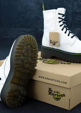 Dr.martens jadon white женские демисезонные белые ботинки мартинс жіночі білі черевики ботінки мартінси2 фото