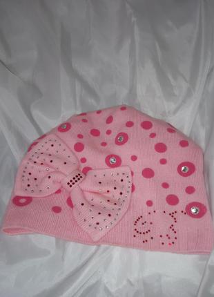 Весняна-осіння шапка з бантом