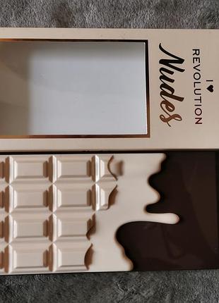 I heart makeup revolution chocolate nudes палетка шоколадка тіней