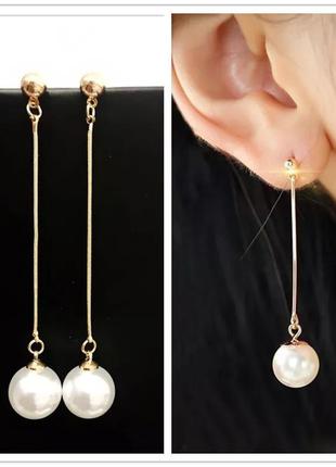 Сережки з перлами, сережки гвоздики, перли, золоті сережки8 фото