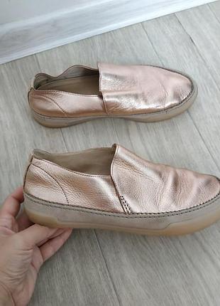 Слипоны кожаные clarks р.37-37.5 кожа