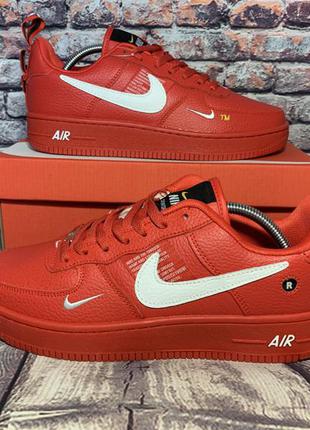 Мужские кроссовки nike air force (красные)