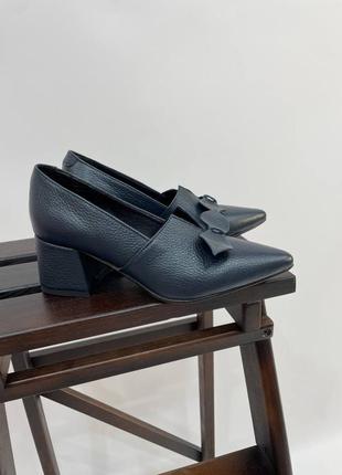 Ексклюзивні туфлі з натуральної італійської шкіри графіт3 фото