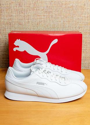 Оригинал! мужские белые кожаные кроссовки puma turin 2 us11/eur44.5/29 стелька 29.5см по факту