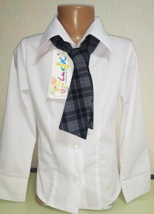 Блузка с галстуком для девочки в школу1 фото