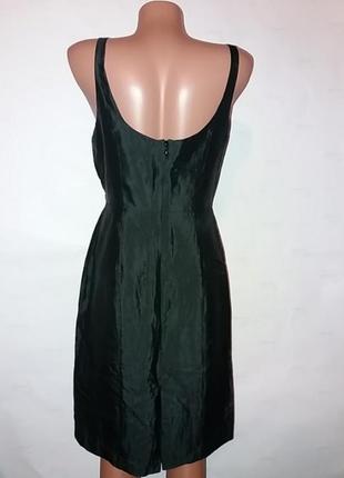Шикарное нарядное черное шелковое платье, сарафан р.10/383 фото