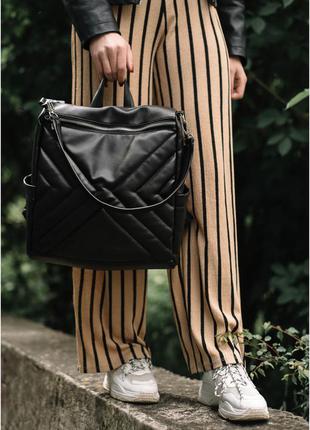 Жіночий рюкзак sambag ⭐️ black з відділенням  для ноутбуку3 фото