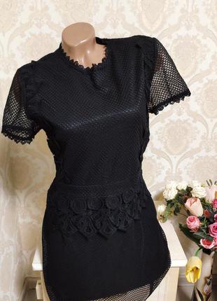 Красивое черное кружевное  платье boohoo2 фото
