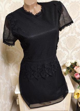 Красивое черное кружевное  платье boohoo4 фото