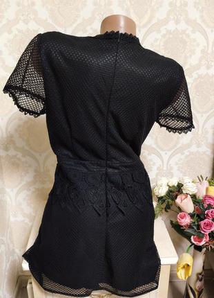 Красивое черное кружевное  платье boohoo7 фото