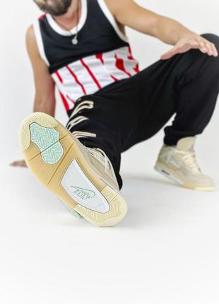 Кросівки jordan 4 retro off-white sail  кроссовки7 фото