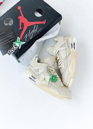 Кросівки jordan 4 retro off-white sail кроссовки6 фото