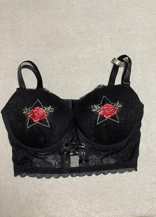 Бюстгальтер intimissimi новий балконет чорний rodeo lace sofia bra8 фото