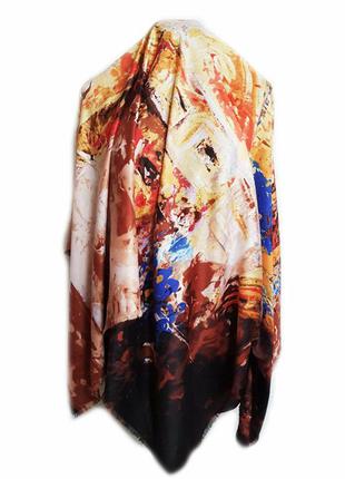 Большой женский платок палантин " дворец-мираж" кашемир км,турция