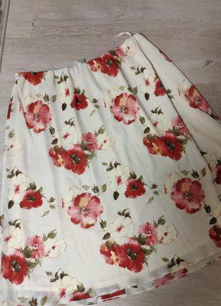 Шикарная легкая юбка в цветы3 фото
