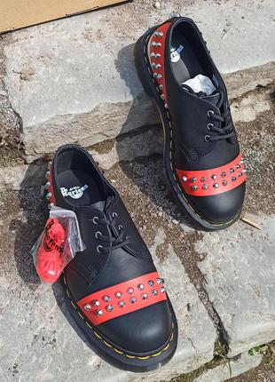 Туфли dr.martens 1461 stud black and red + white 
(art.25662001) оригинал!3 фото