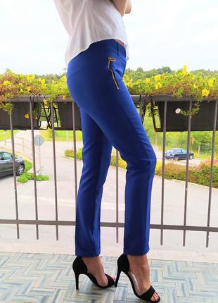 Красивые синие женские брюки3 фото