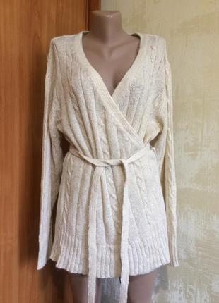 Нежный кардиган на запах,айвори,в составе шерсть!!