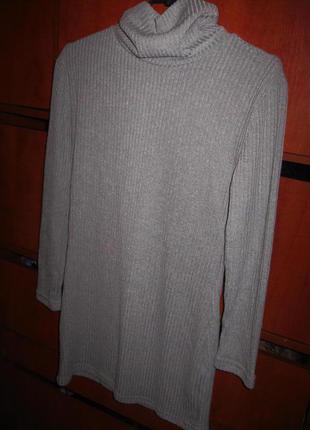 Платье-свитер серое