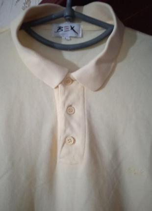 Чоловіча натуральна футболка поло,розмір l,жовта3 фото