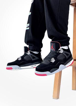 Кросівки jordan 4 retro bred кроссовки6 фото