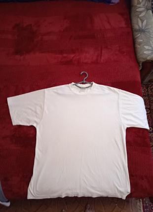 Батал,футболка чоловіча натуральна xxl,колір молочний