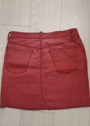Бордовая джинсовая юбка стрейч!!! в подарок к любой покупке от 100 гривен!)4 фото