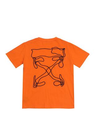 Оранжевая футболка off white