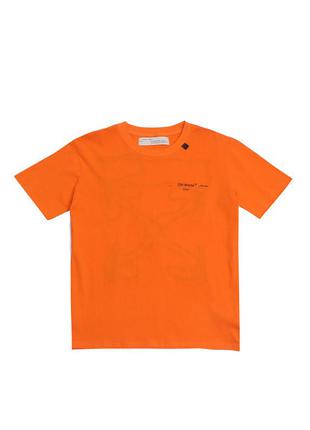 Оранжевая футболка off white2 фото