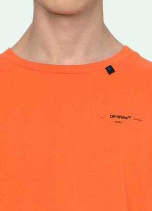 Оранжевая футболка off white6 фото